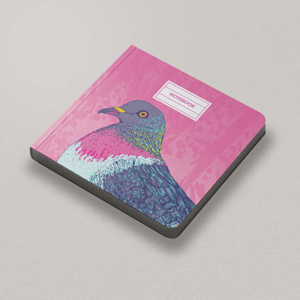 Pigeon Notebook β Illustrated Square Notebook by Bejojoart