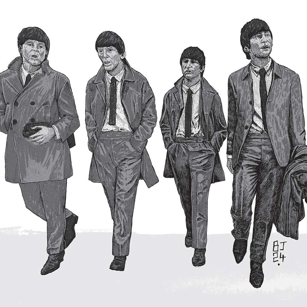 Classic Black & White Beatles Art Print - Bejojoart