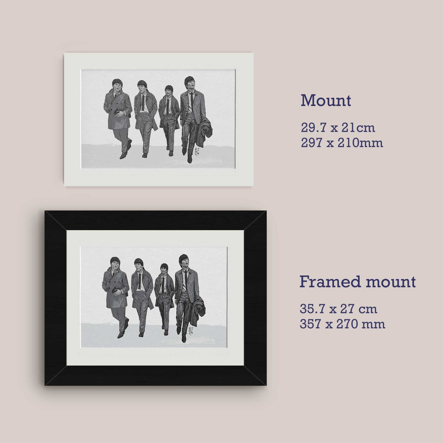 Classic Black & White Beatles Art Print - Bejojoart