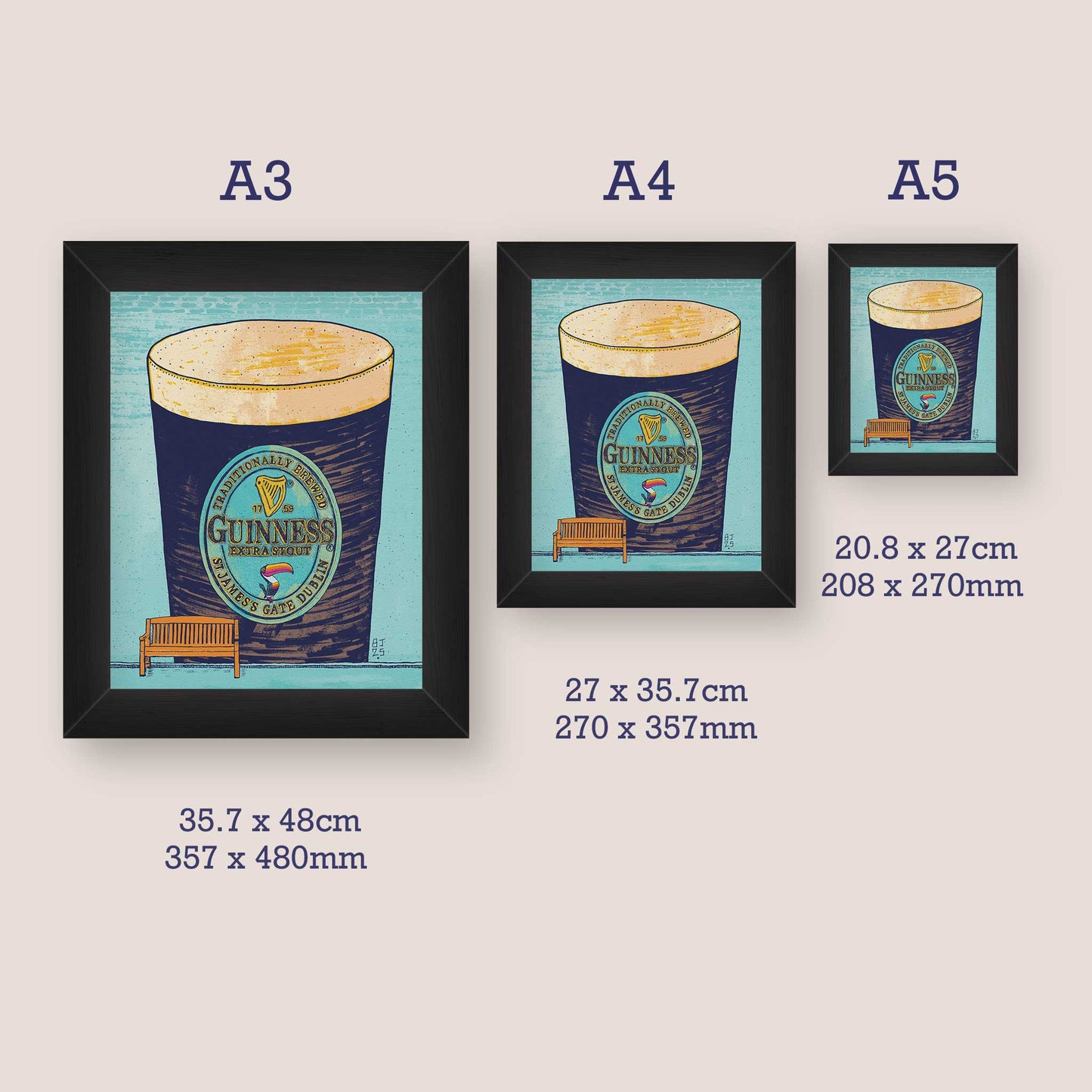 Guinness Pint Art Print – Brick Wall Illustration - Bejojoart