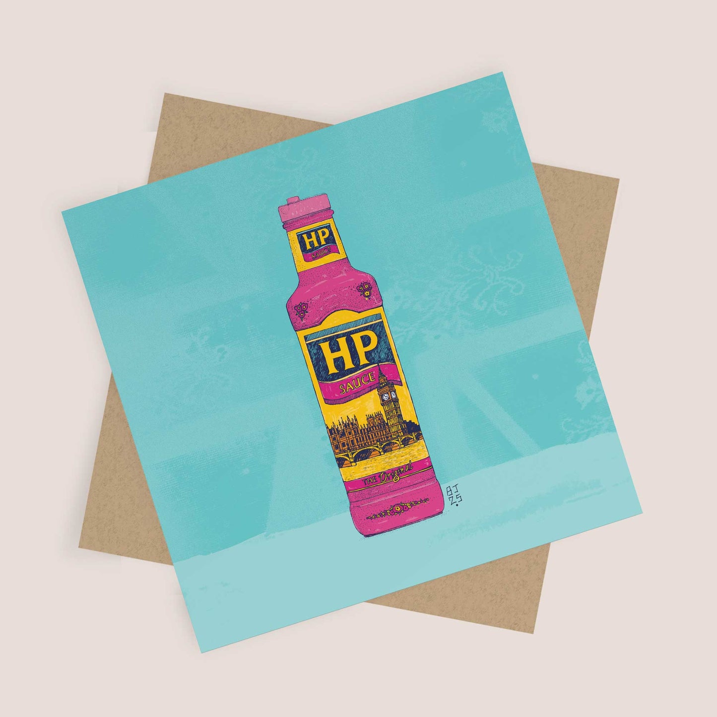 HP Sauce Pop Art Greeting Card - Bejojoart