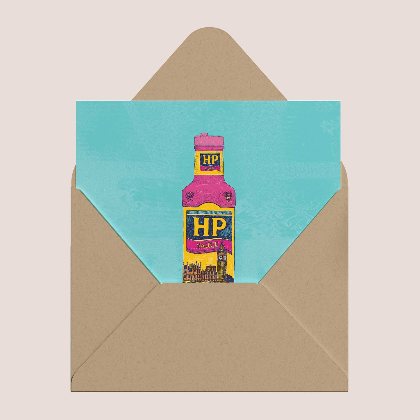 HP Sauce Pop Art Greeting Card - Bejojoart