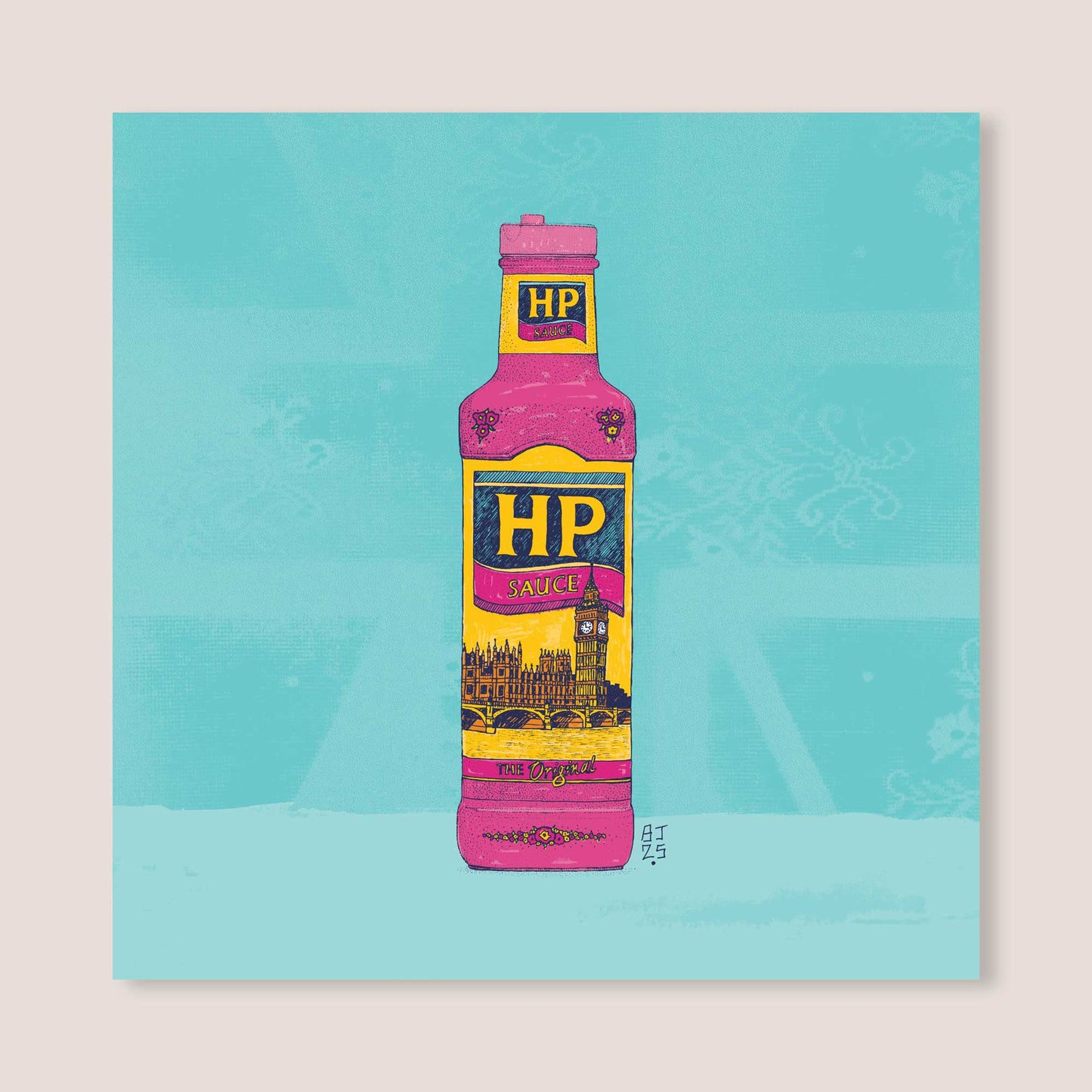 HP Sauce Pop Art Greeting Card - Bejojoart