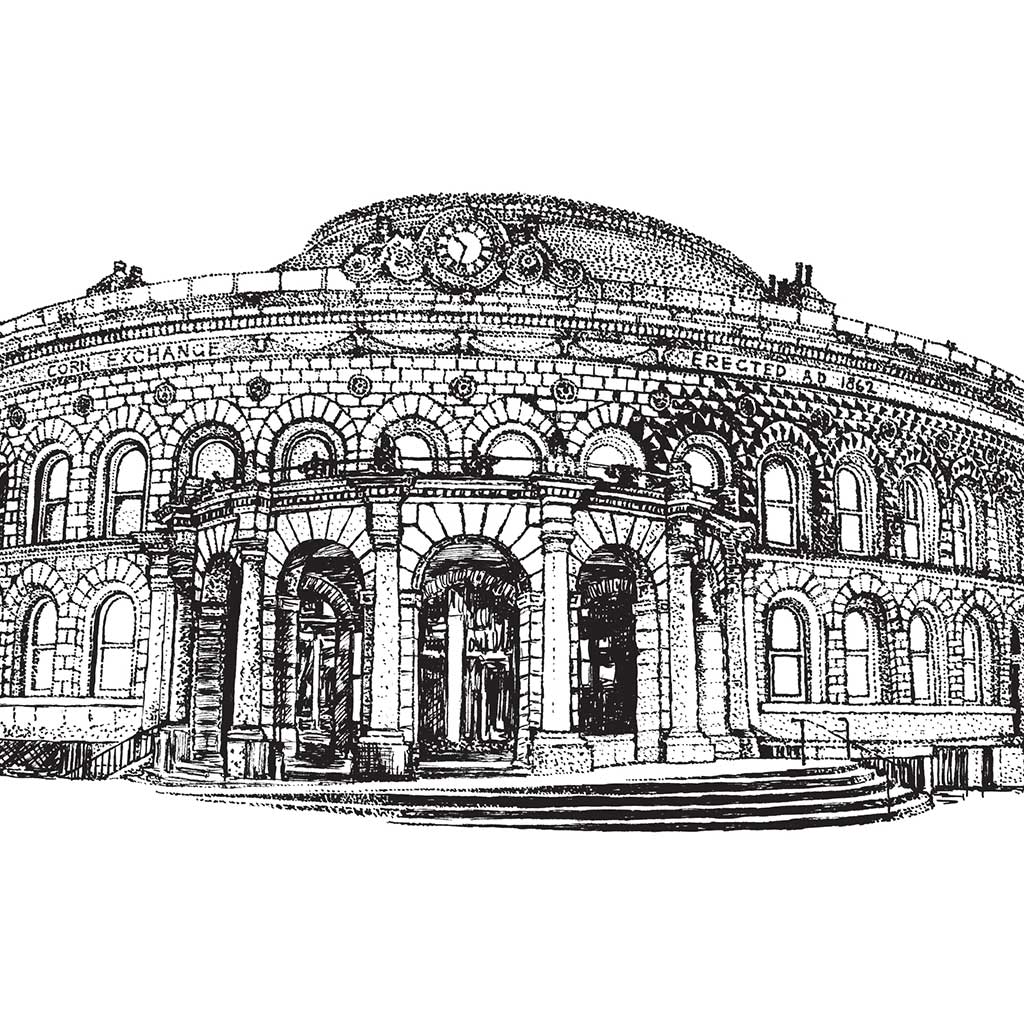 Leeds Corn Exchange Black & White print - Bejojoart