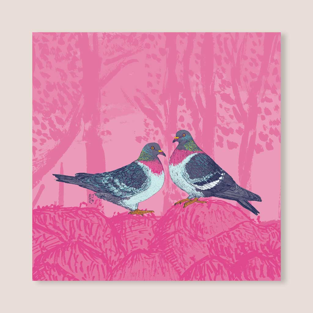 Pigeons pair - Greeting cards - Bejojoart