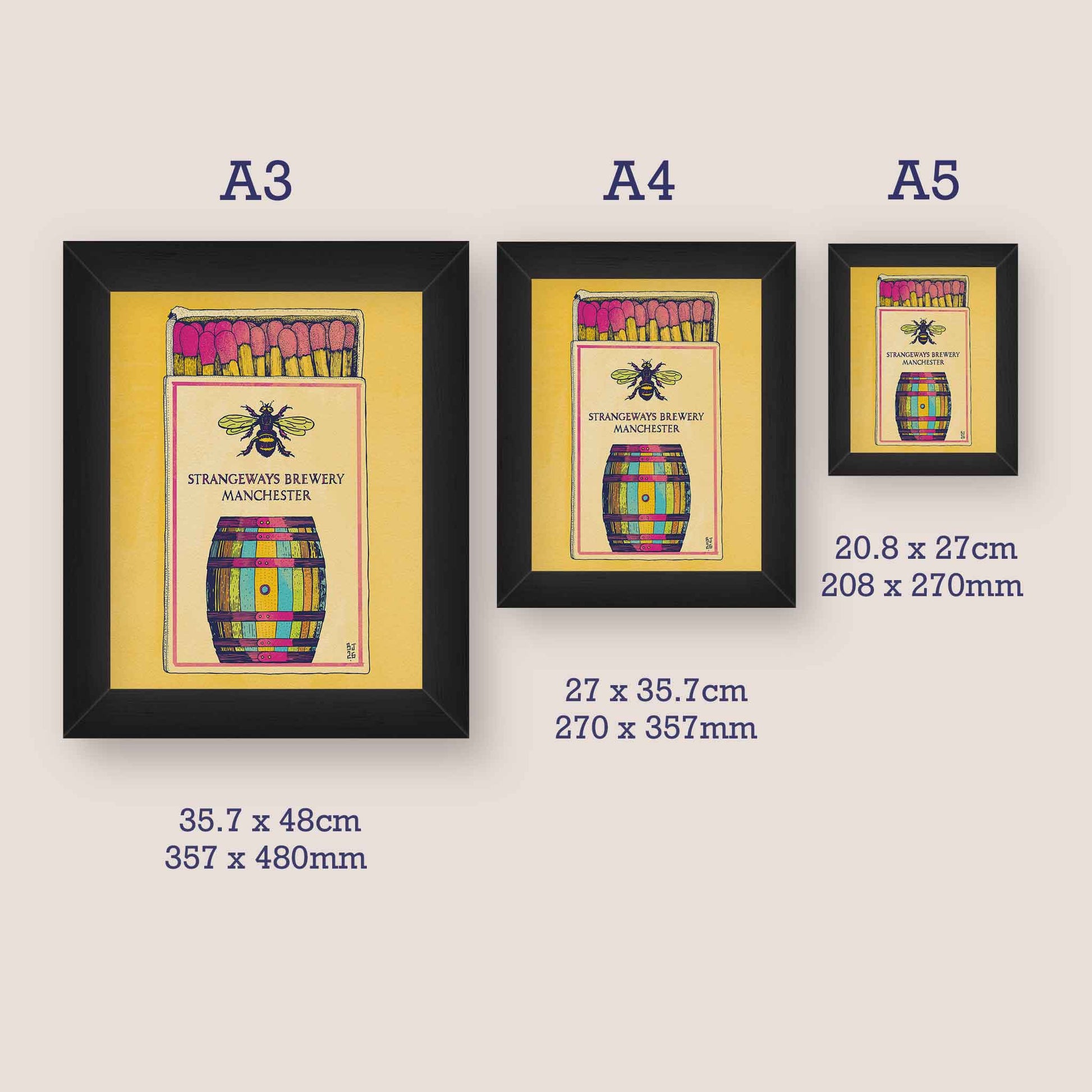 Colourful vintage brewery matchbox illustration featuring a beer barrel.