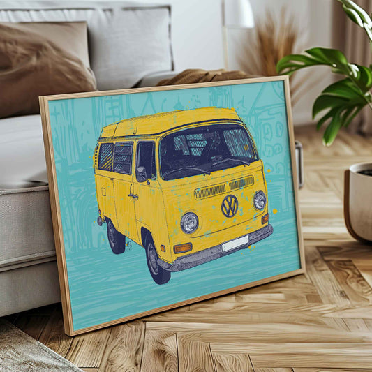 Vintage Camper Print - Retro Travel Art Print