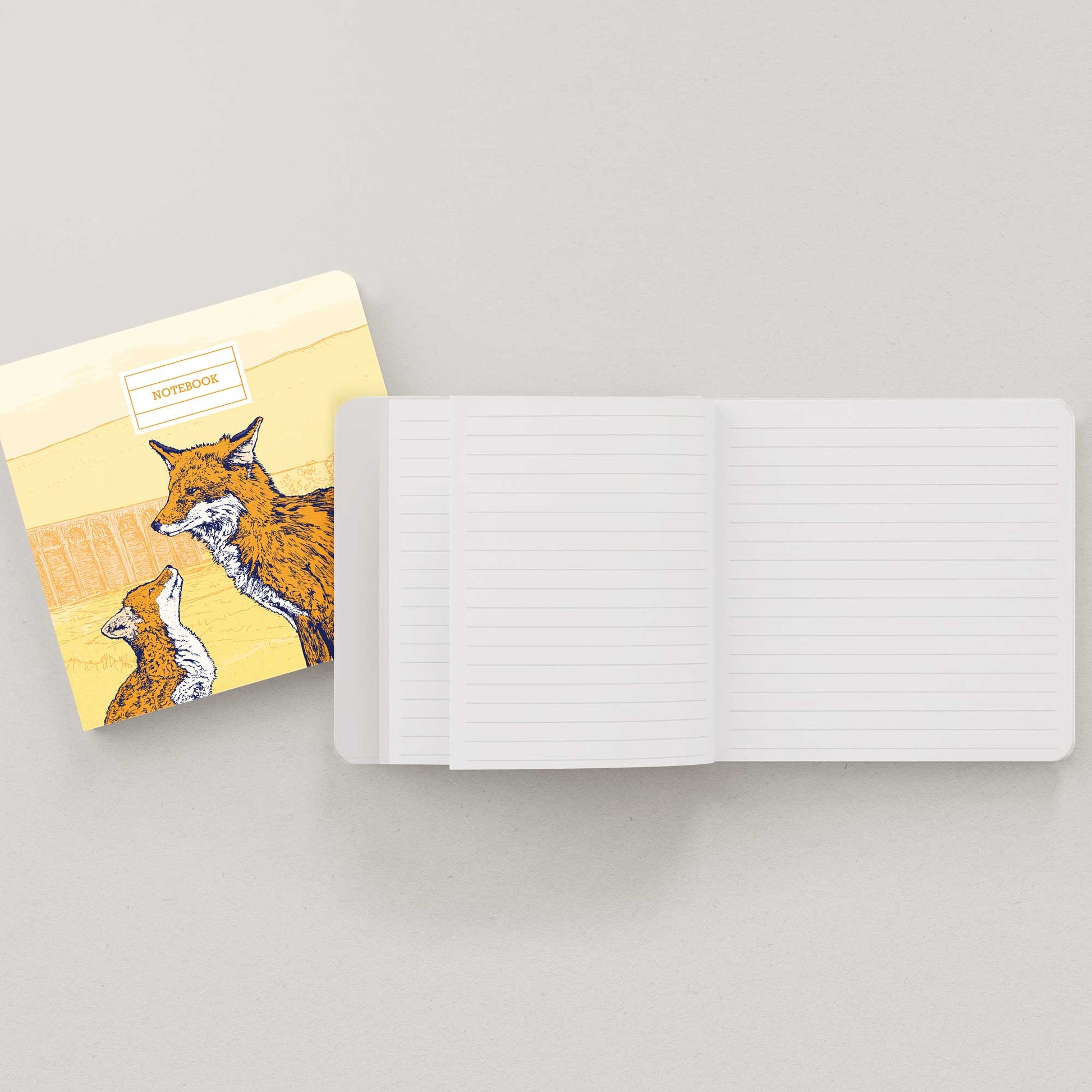 Fox illustration notebook by Bejojoart with lined pages
