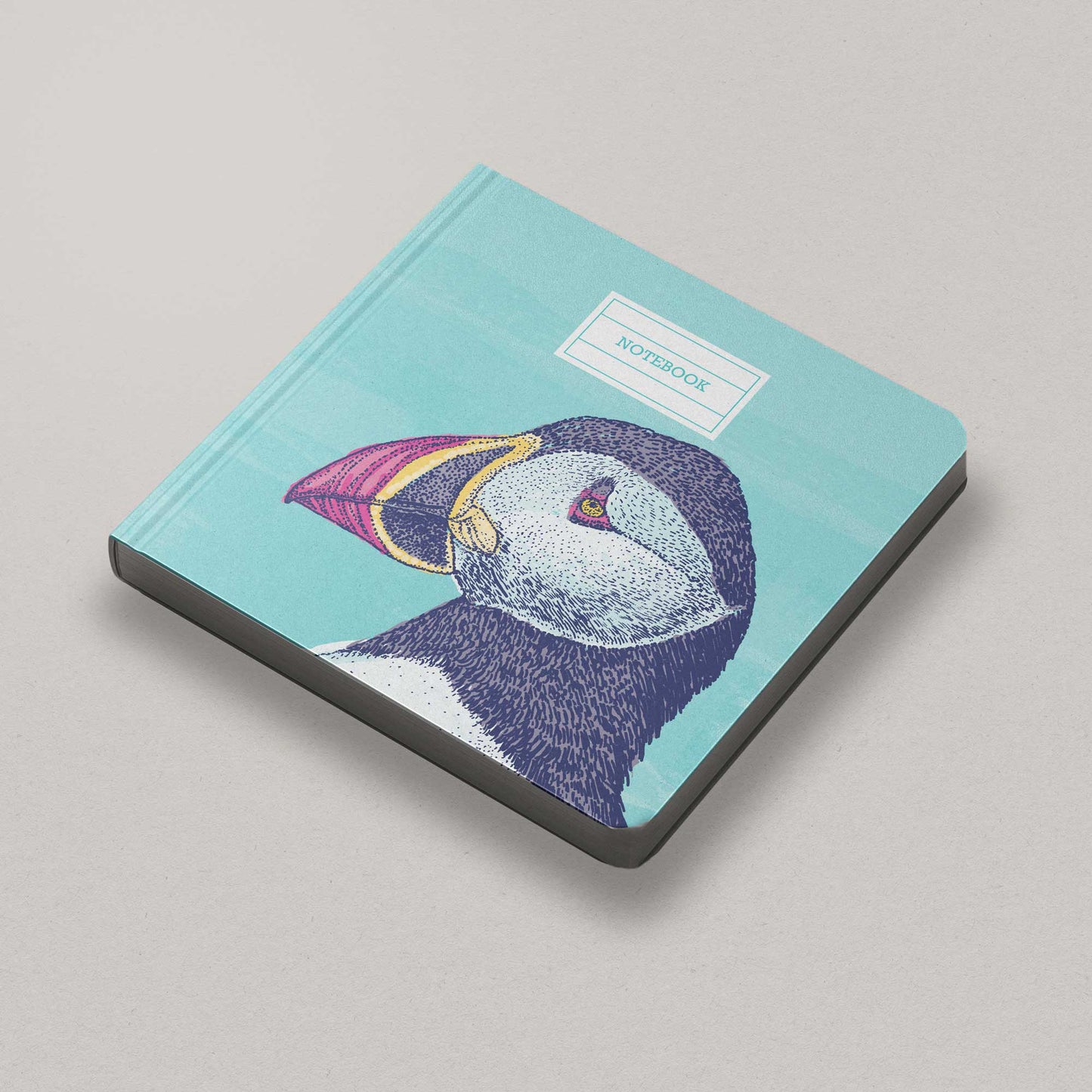 Puffin Notebook – Illustrated Square Notebook by Bejojoart