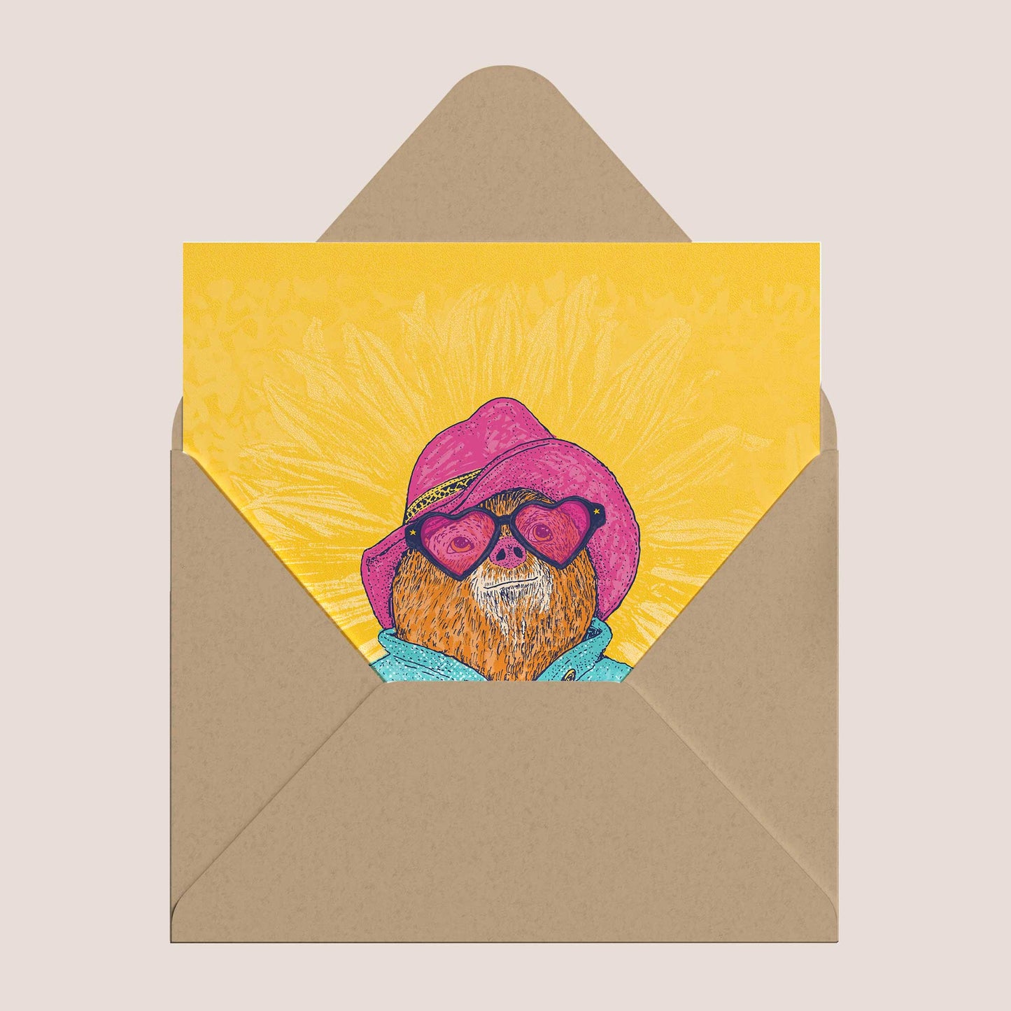 Bear with Sandwich – Illustrated Greeting Card