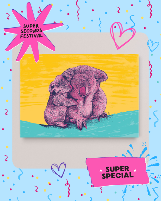 Koala mother and joey
