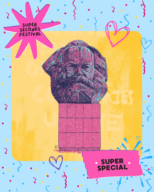 Karl Marx head - Yellow background