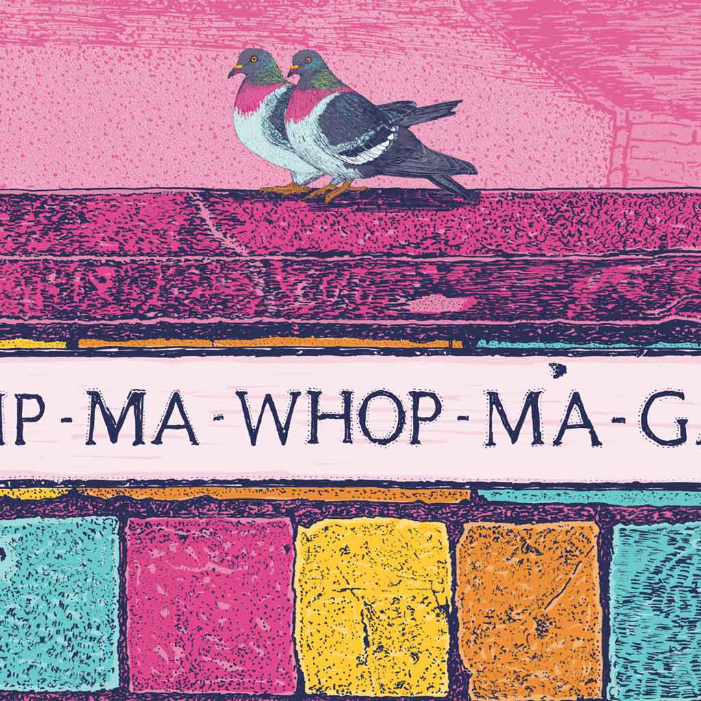 Pop art Whip-Ma-Whop-Ma-Gate York close up view
