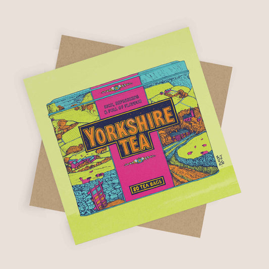 Yorkshire iconic Tea Green Pop Art Greeting Card