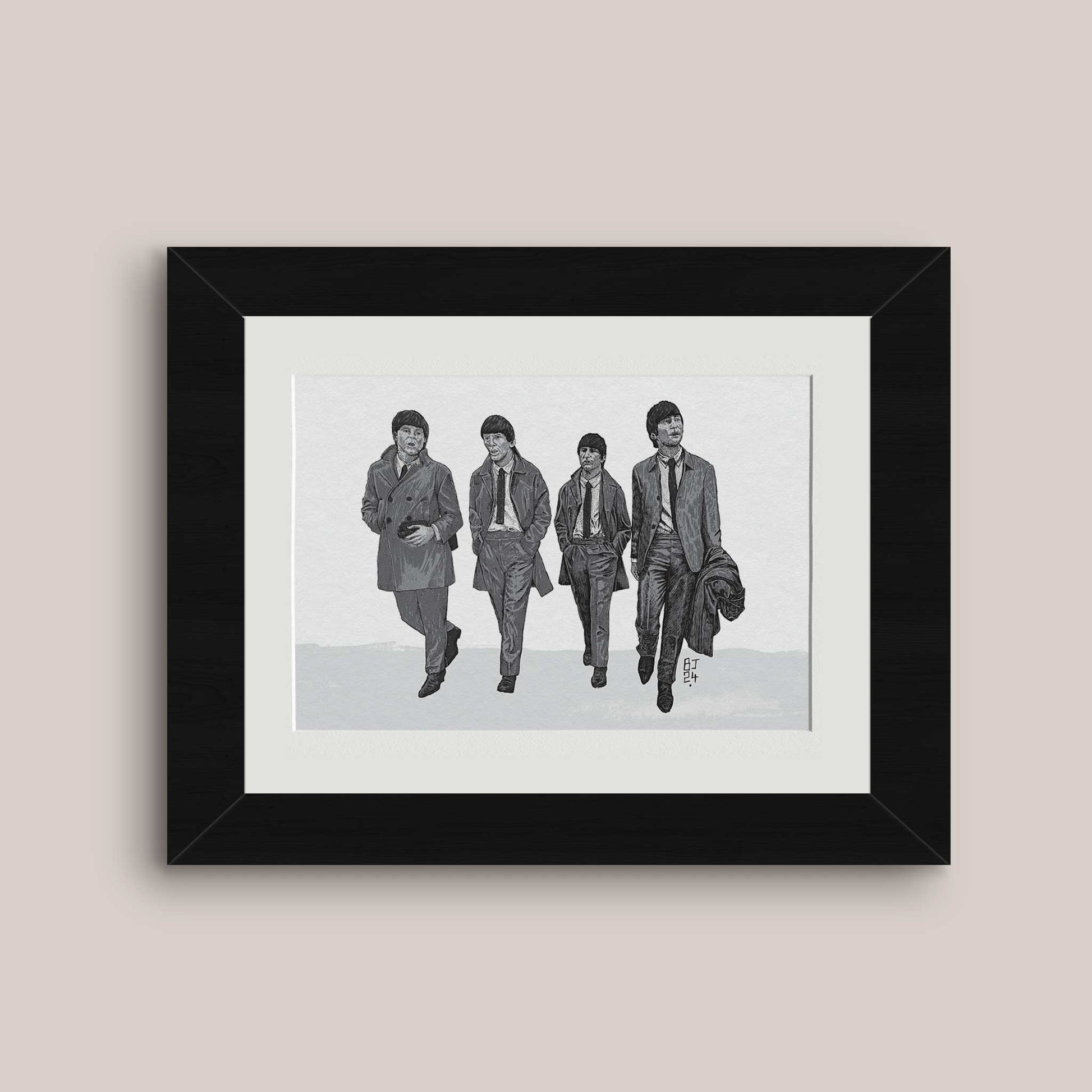 Classic Black & White Beatles Art Print - Bejojoart
