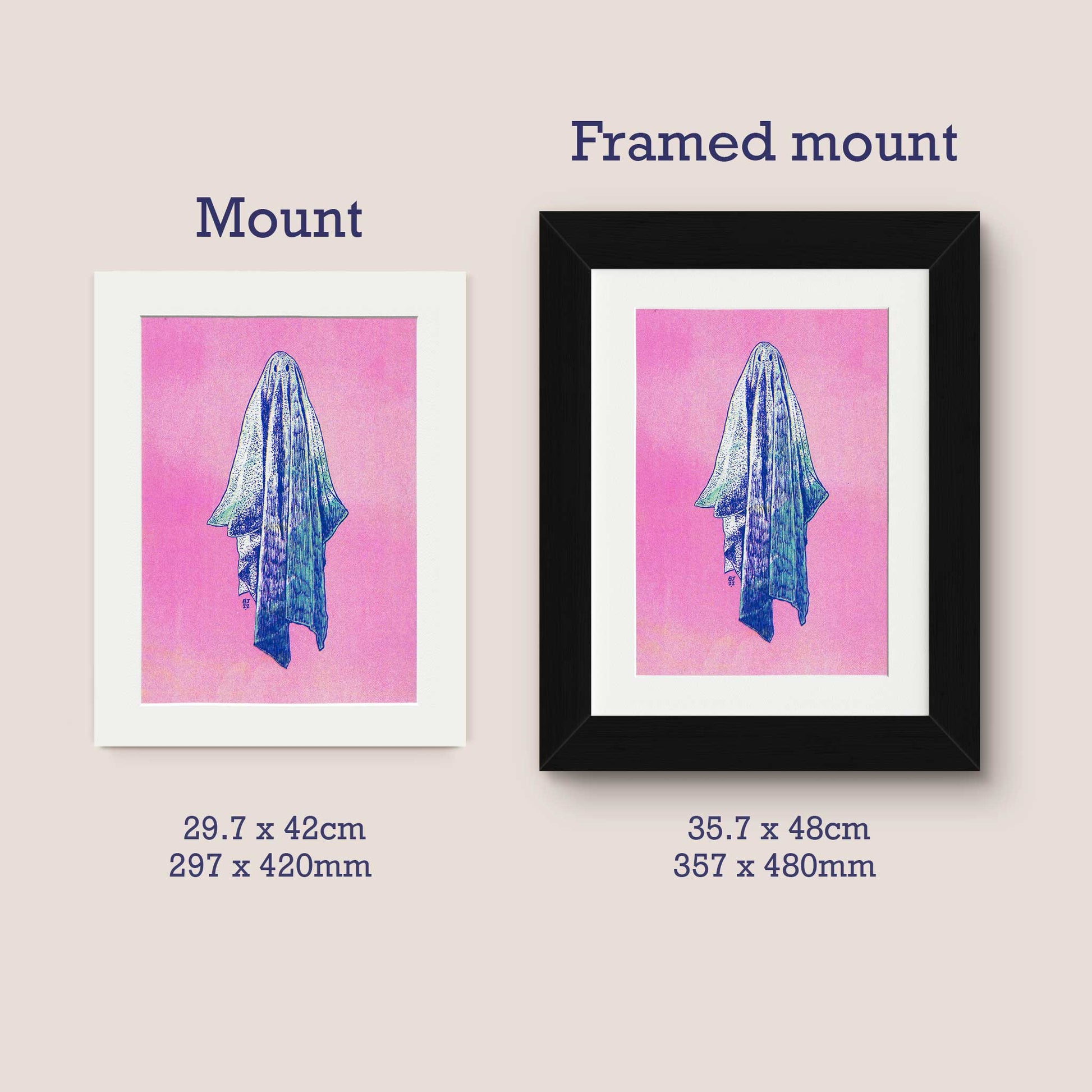 Ghost Risograph print - Bejojoart