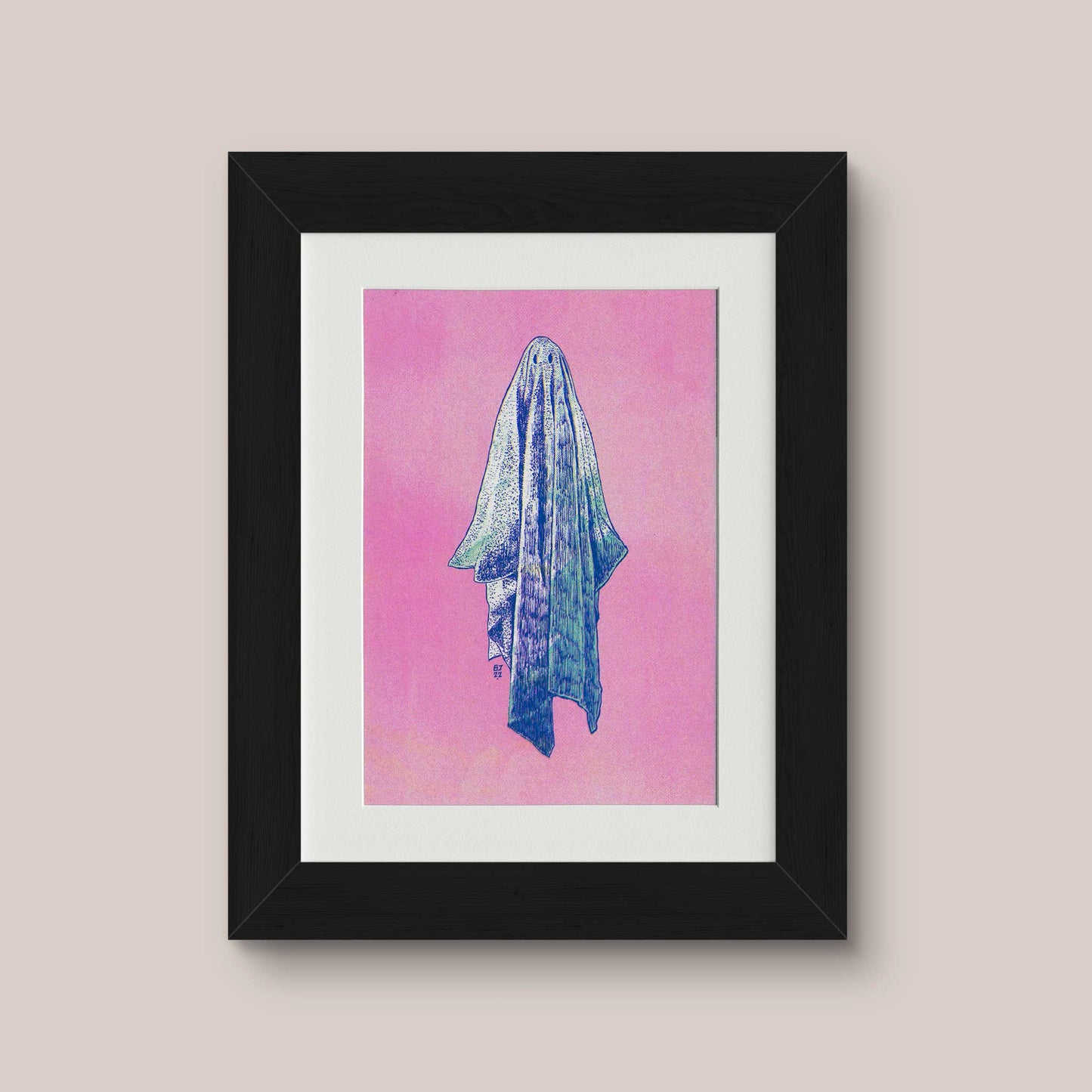 Ghost Risograph print - Bejojoart