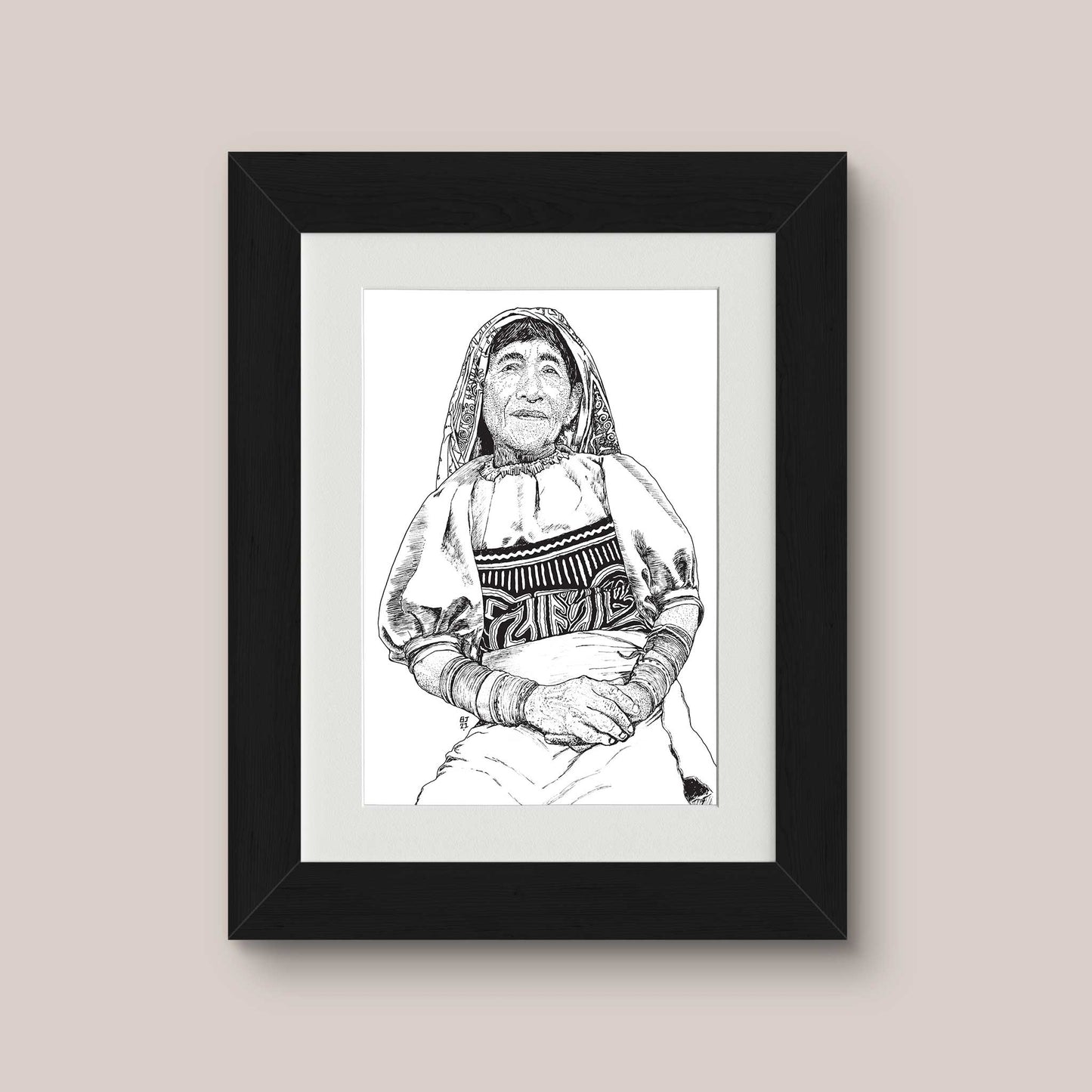 Guna portrait Black & White print - Bejojoart