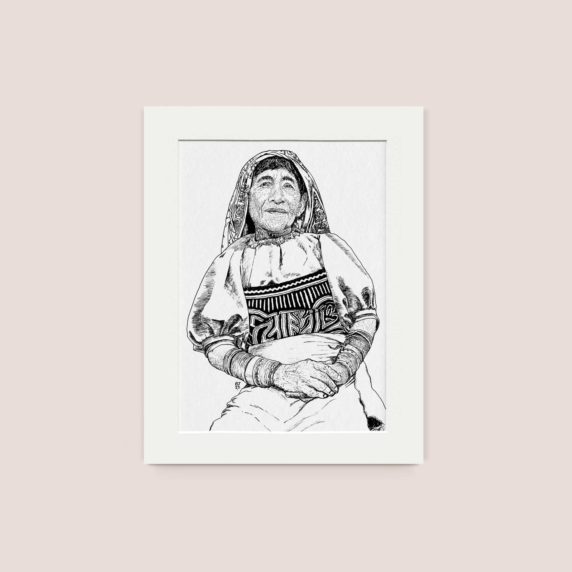Guna portrait Black & White print - Bejojoart