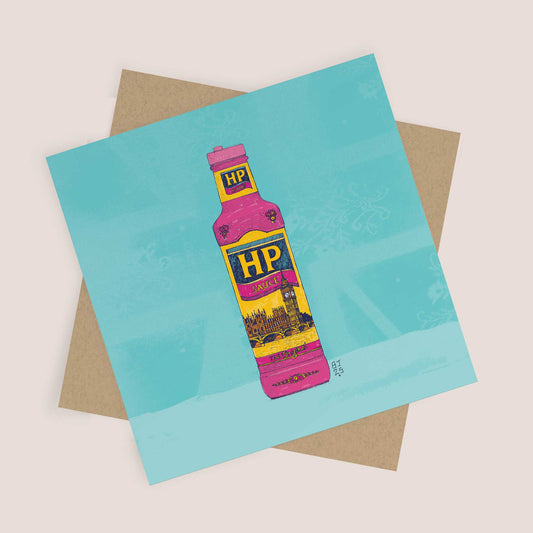 HP Sauce Pop Art Greeting Card - Bejojoart
