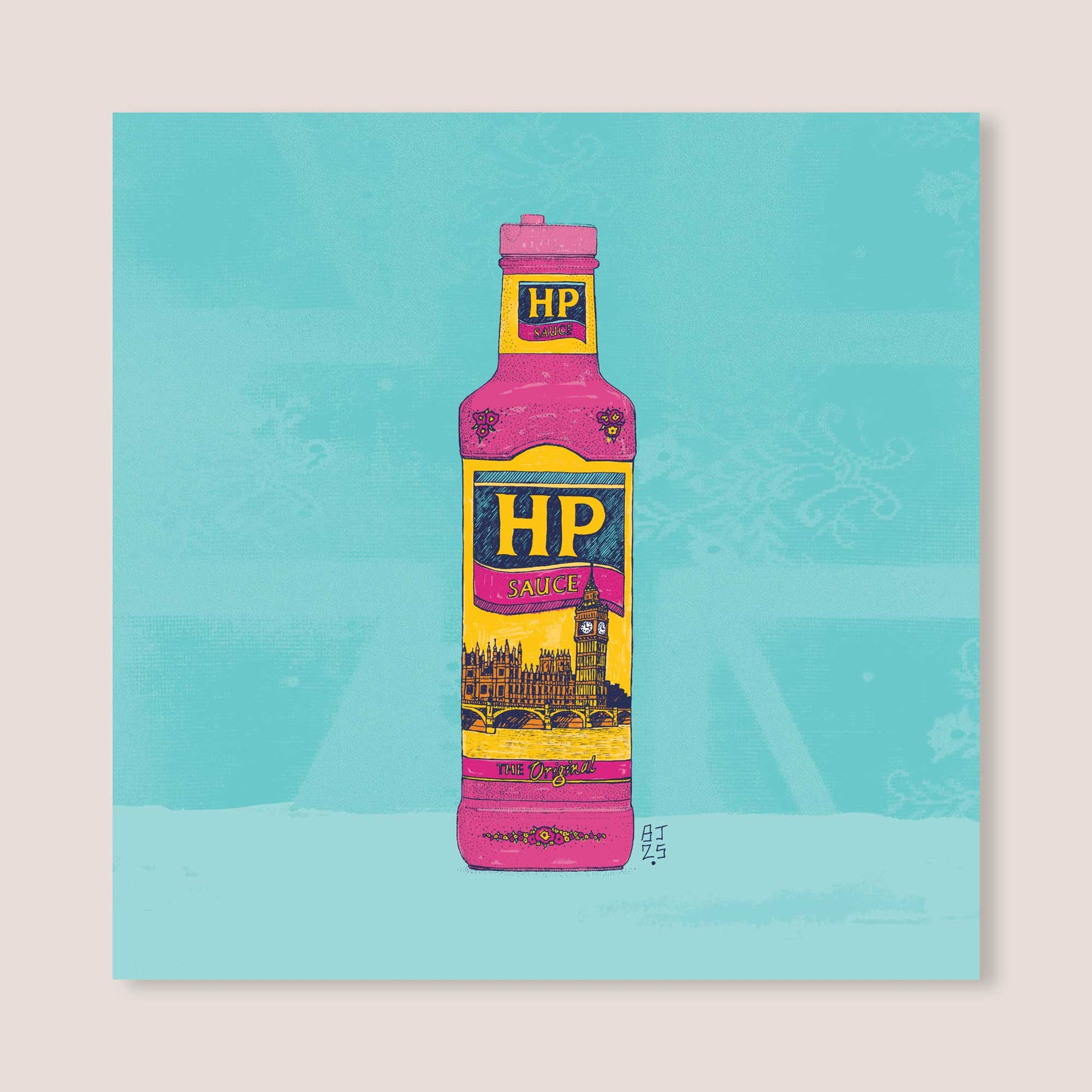 HP Sauce Pop Art Greeting Card - Bejojoart