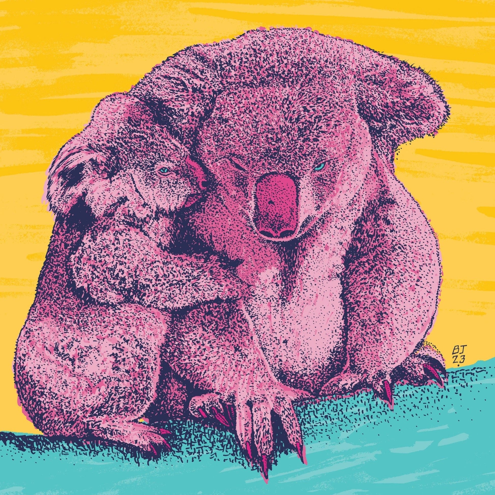 Koala 'doe' and 'joey' - Bejojoart