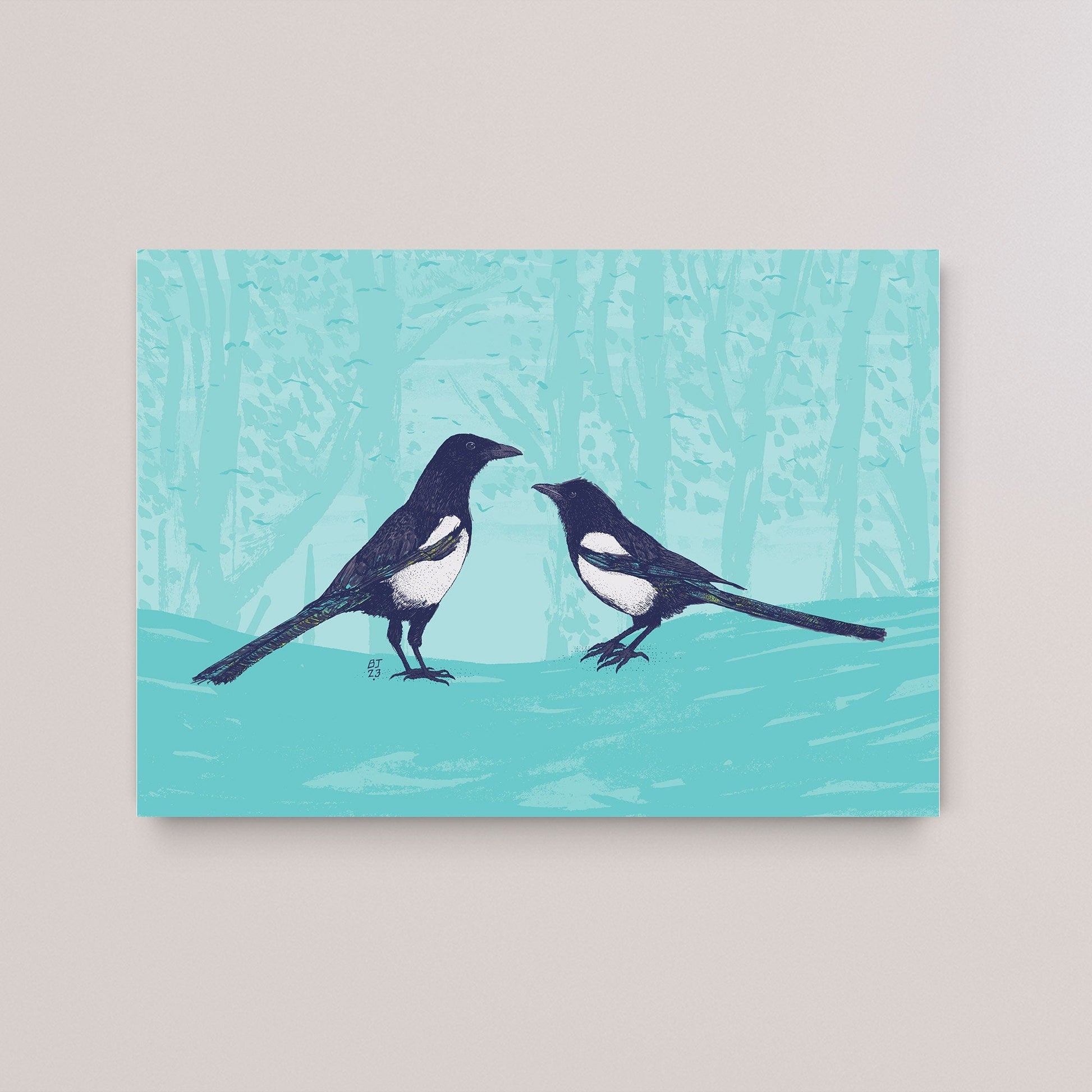 Magpies - Two for joy - Bejojoart