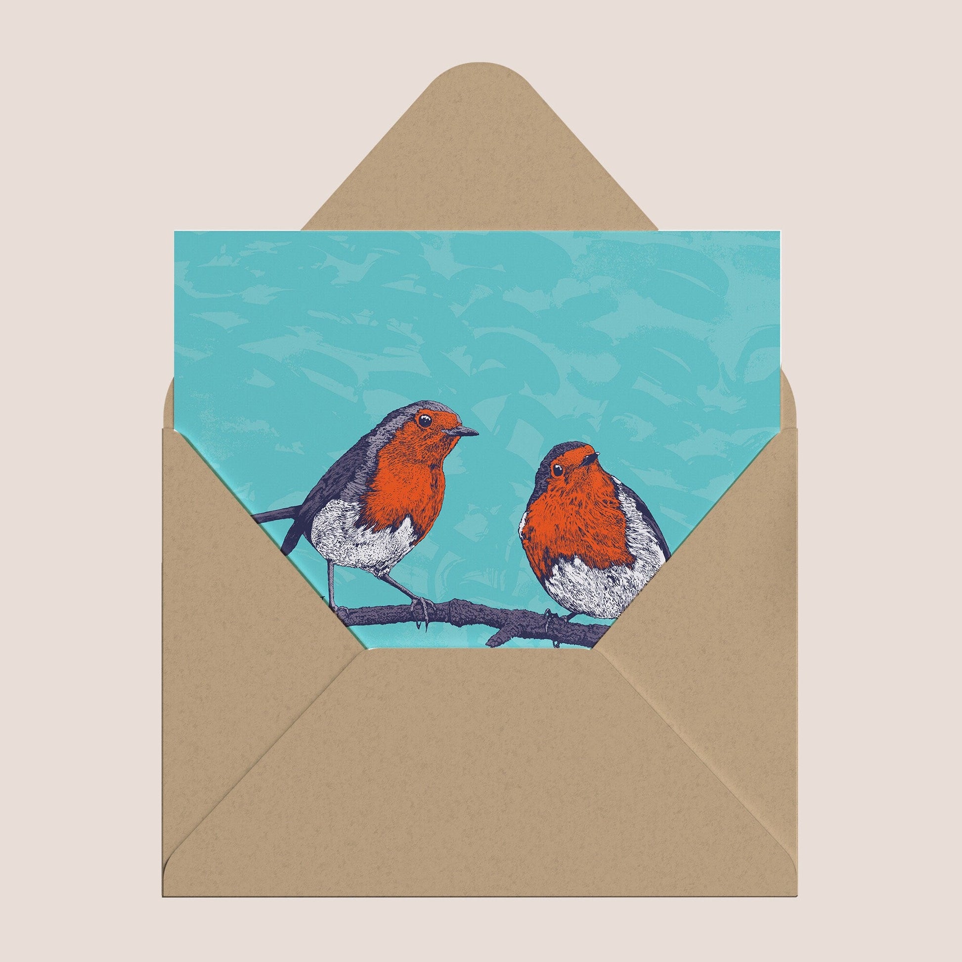 Robins Greetings Card - Bejojoart