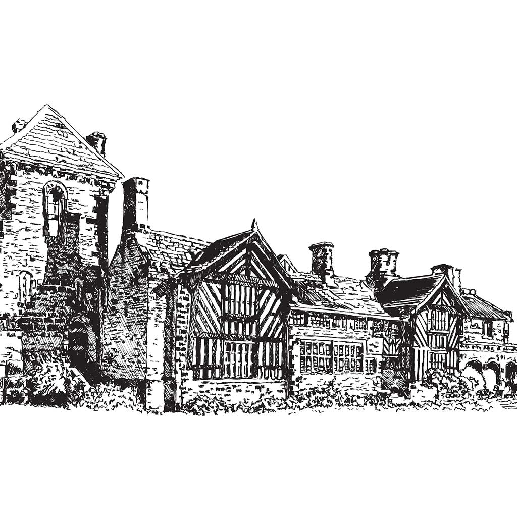 Shibden Hall Black & White print - Bejojoart