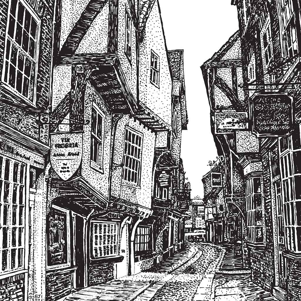 The Shambles Black & White print - Bejojoart