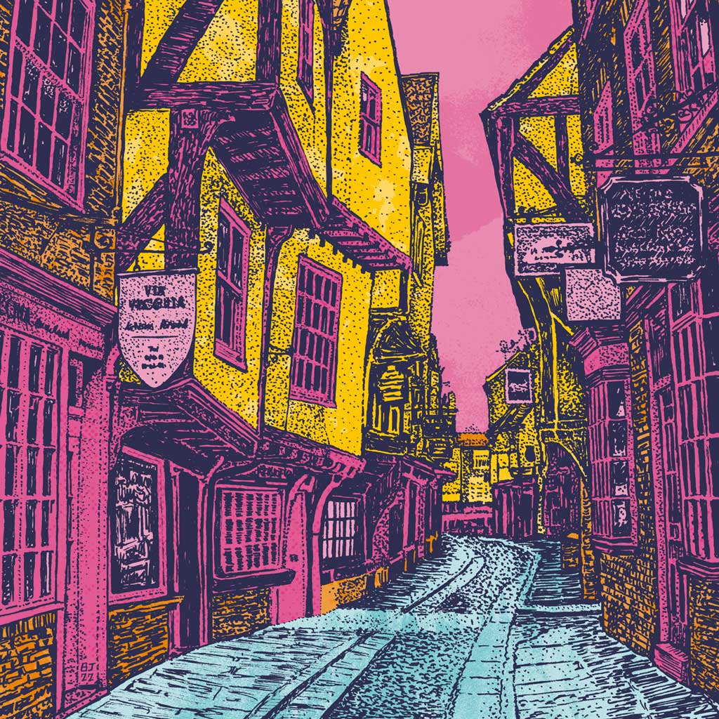 The Shambles, York – Vibrant Art Print of Historic Medieval Street - Bejojoart