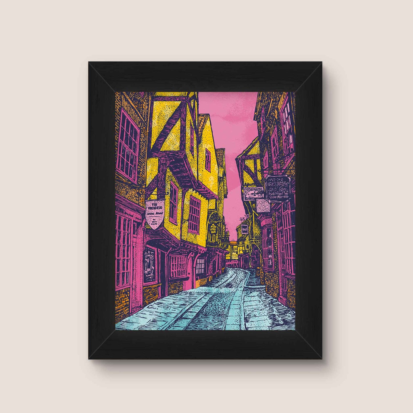 The Shambles, York – Vibrant Art Print of Historic Medieval Street - Bejojoart