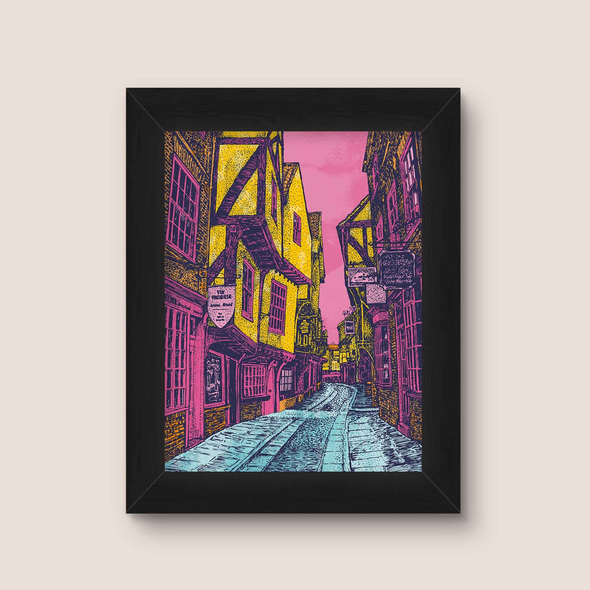The Shambles, York – Vibrant Art Print of Historic Medieval Street - Bejojoart