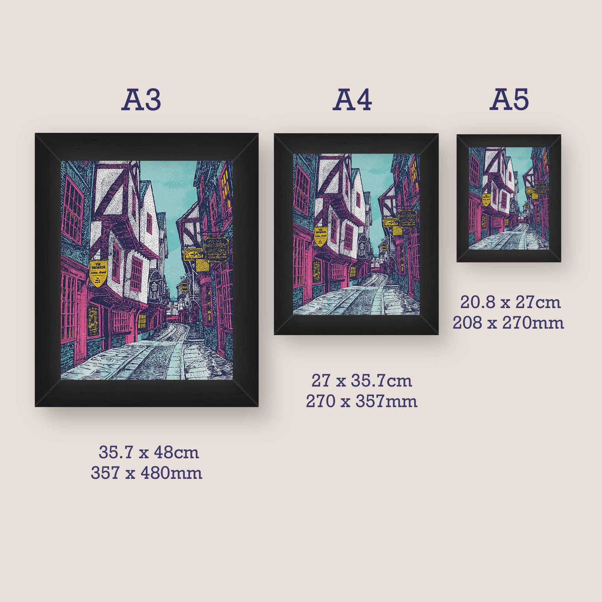 The Shambles, York Winter Print – Seasonal Colour Palette - Bejojoart