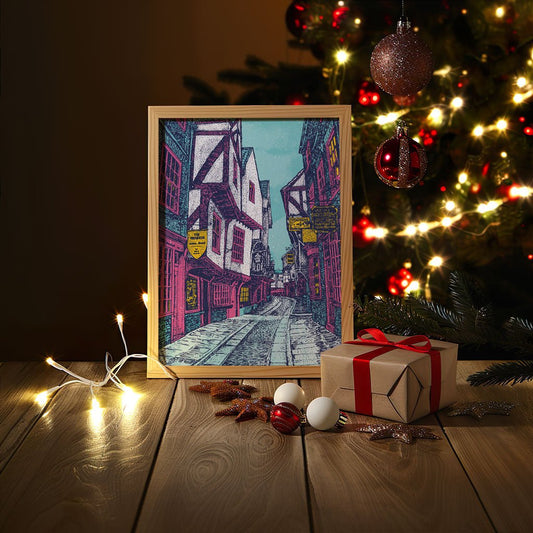 The Shambles, York Winter Print – Seasonal Colour Palette - Bejojoart