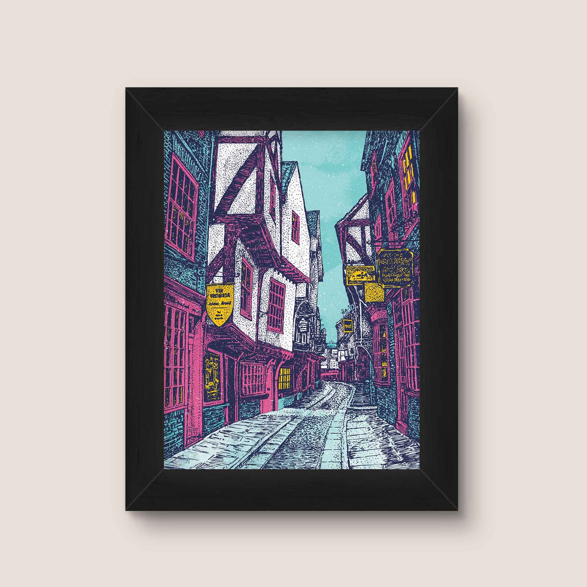 The Shambles, York Winter Print – Seasonal Colour Palette - Bejojoart