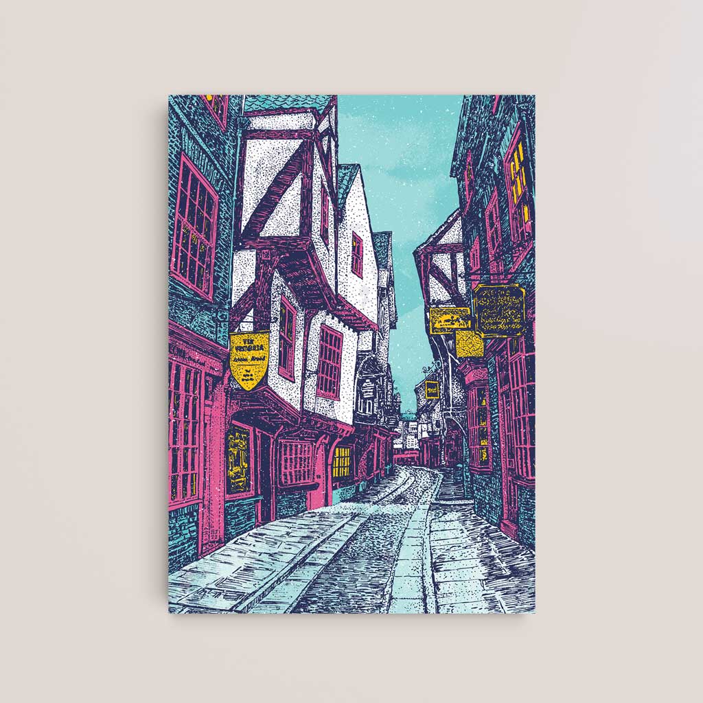 The Shambles, York Winter Print – Seasonal Colour Palette - Bejojoart