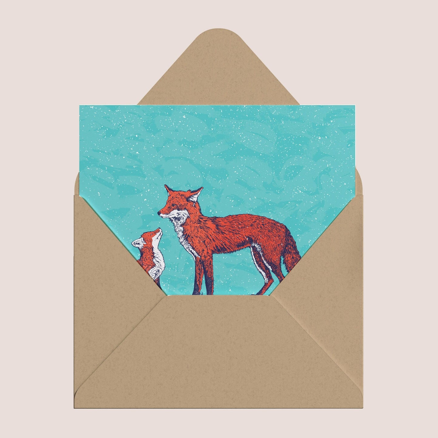 Foxes Christmas card - Bejojoart