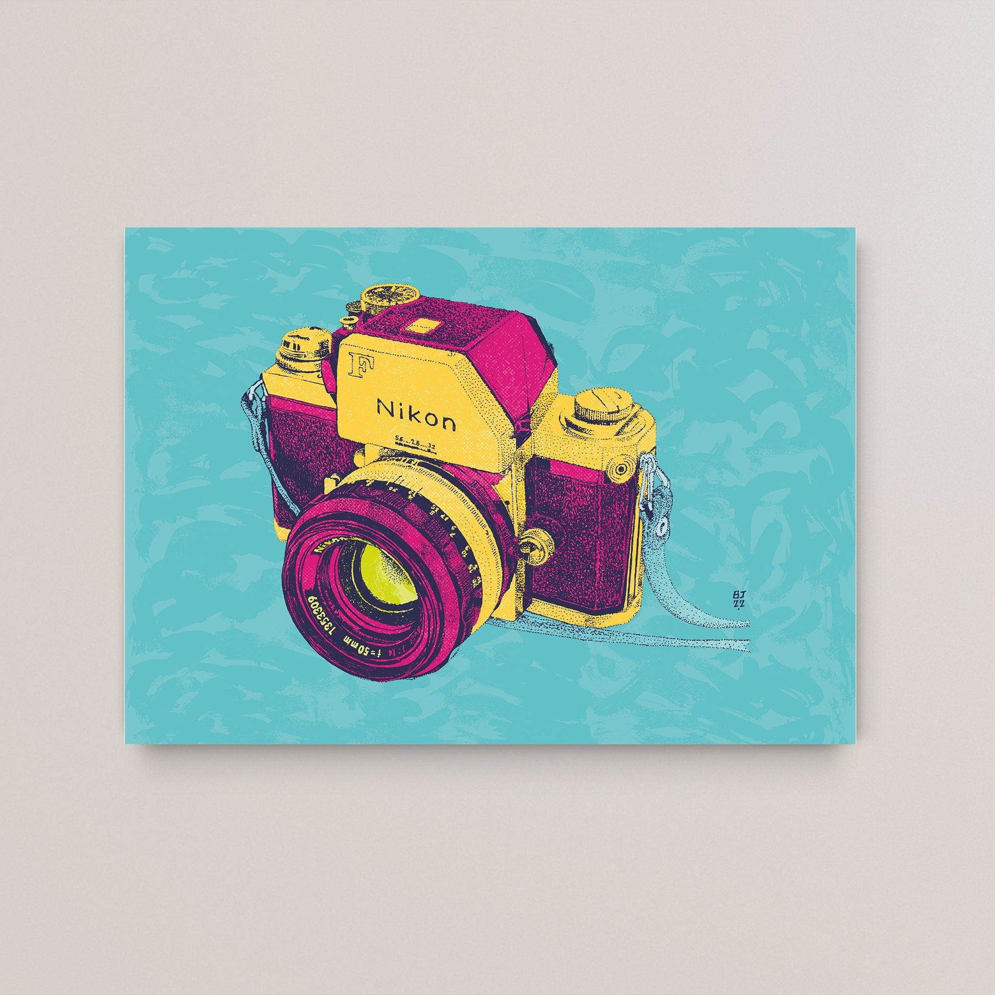 Vintage camera poster - Bejojoart