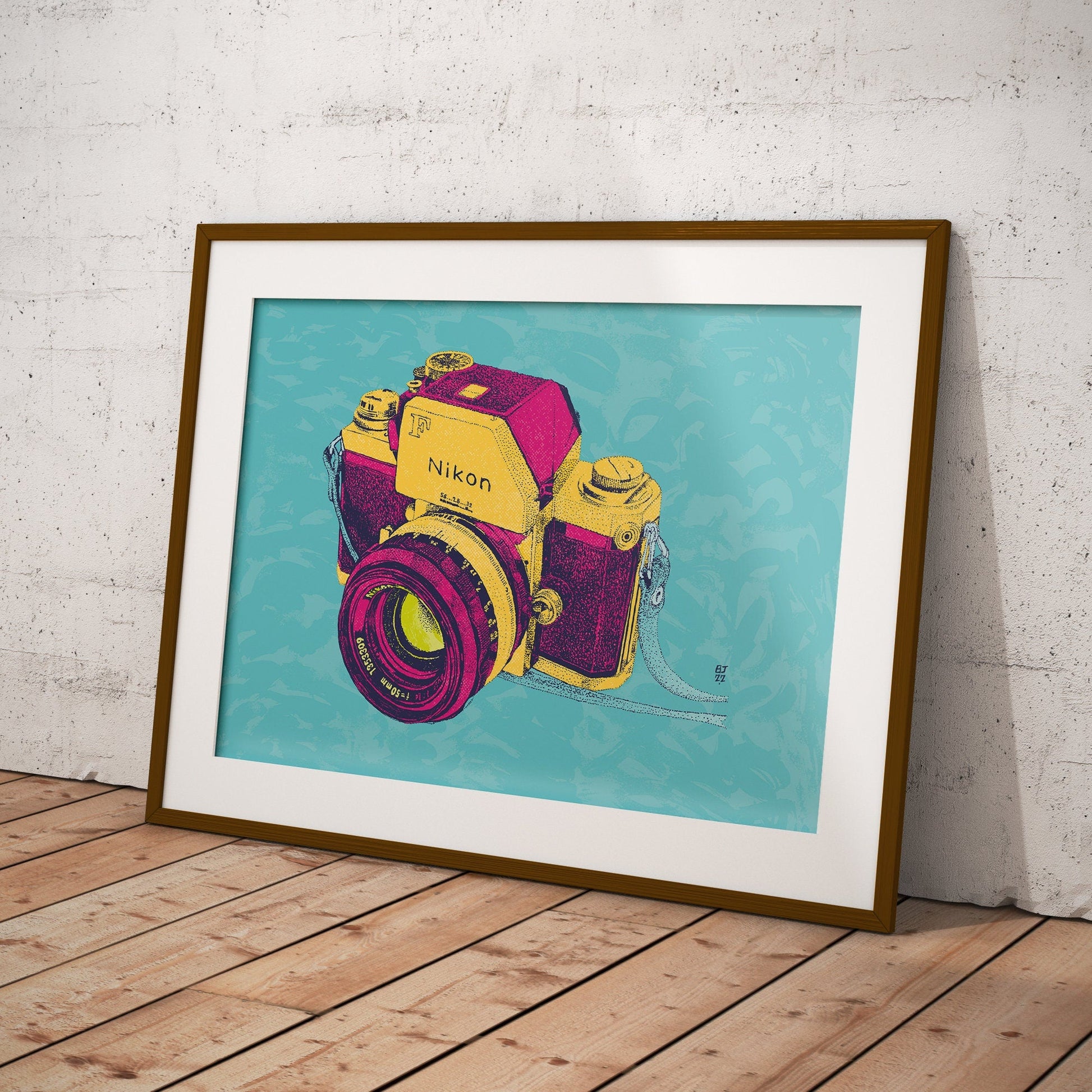 Vintage camera poster - Bejojoart