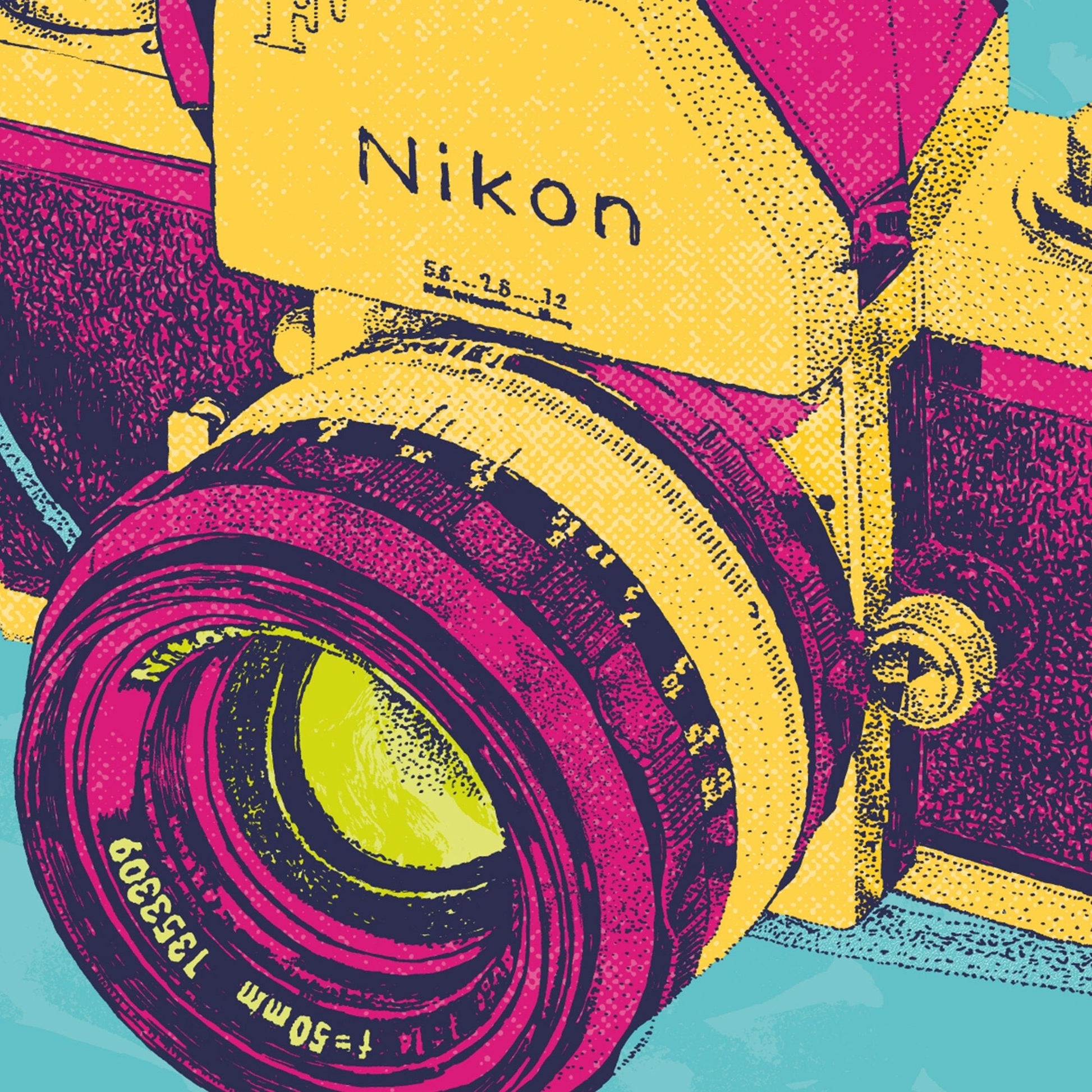 Vintage camera poster - Bejojoart