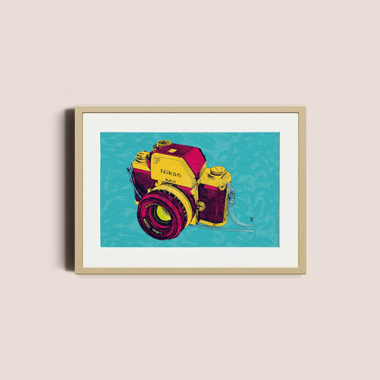 Vintage camera poster - Bejojoart